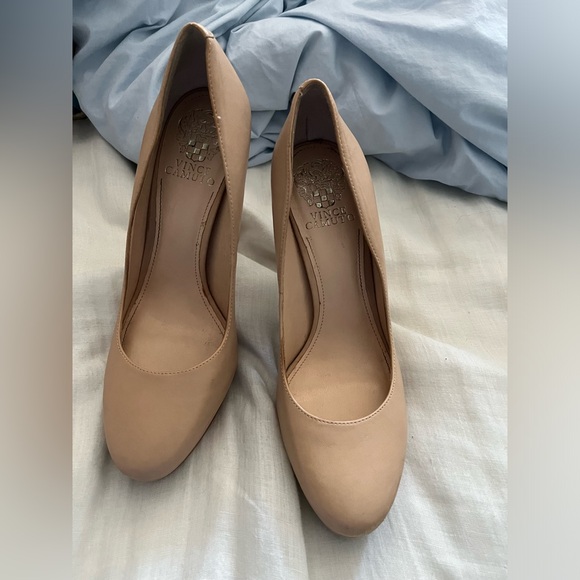 Vince Camuto | Niomi Pink Nude Round Toe Platform Stiletto Heels | Size 8 - Picture 3 of 7